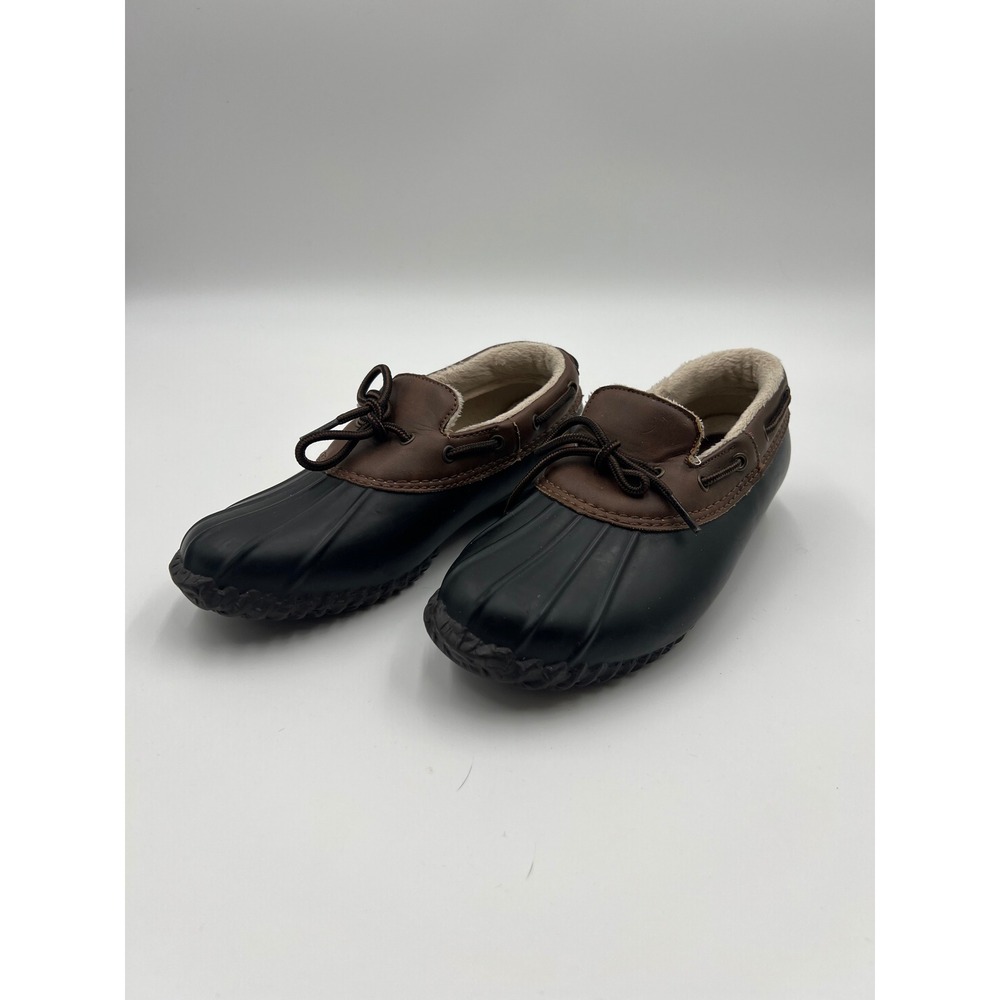 JBU Jambu Gwen Duck Shoes Womens 8M Black Brown Faux Fur Lined Weather Ready
